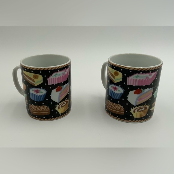 Set of 2 Department 56 “Tea Party” Mugs - Picture 1 of 5
